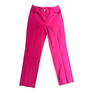St. John Sport Pink Straight Leg Mid Rise Dressy Pants Size 4